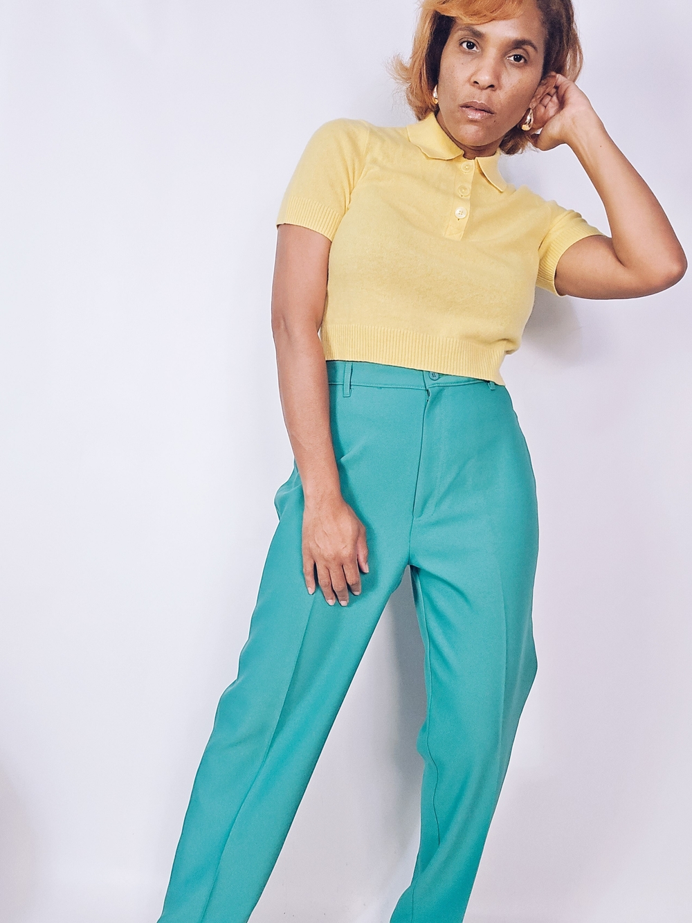 J. Crew Yellow Short-Sleeve Polo Knit Sweater